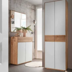 Wohnen Dielenmöbel Set aus Asteiche Massivholz - Zonga (dreiteilig)