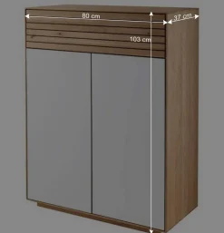 Wohnen Dielenmöbel Set aus Asteiche Massivholz - Zonga (dreiteilig)