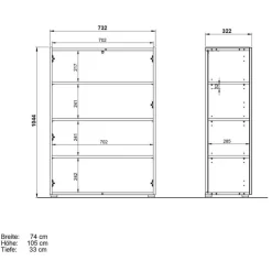 Wohnen Dielenmöbel Set zweifarbig - Bien (dreiteilig)