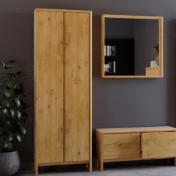 Wohnen Dielenschrank & Spiegel & Lowboard - Etvina (dreiteilig)