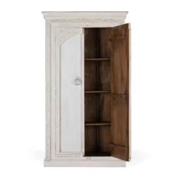 Wohnen Garderobenschränke*Dielenschrank in Mangoholz White Wash - Intiatos