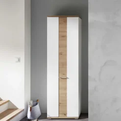 Wohnen Garderobenschränke*Dielenschrank in Weiß & Wildeiche - 2-türig - Symbrosia