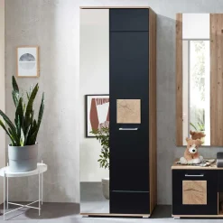 Wohnen Garderobenschränke*Dielenschrank mit Spiegel - 65x195x38 - Zelio