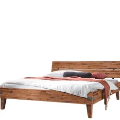 Wohnen Doppelbett aus Akazie mit Antik Finish - Caleena