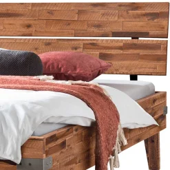 Wohnen Doppelbett aus Akazie mit Antik Finish - Caleena