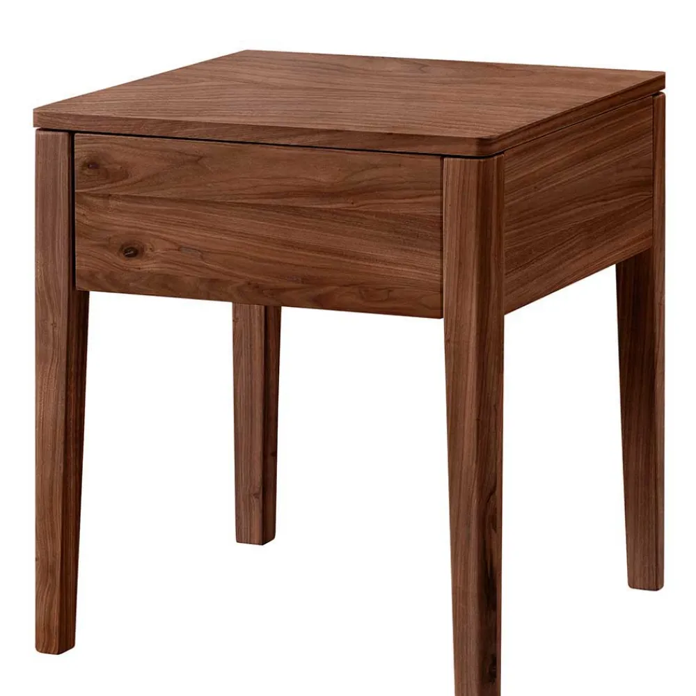 Wohnen Doppelbett aus Nussbaum mit Stahlfüßen - Gedessa