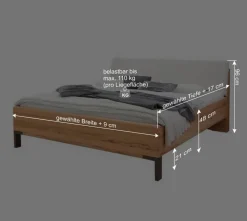 Wohnen Doppelbett im Set mit Nachtkommoden - Krofun (dreiteilig)