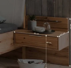 Wohnen Doppelbett im Set mit Nachtkommoden - Krofun (dreiteilig)