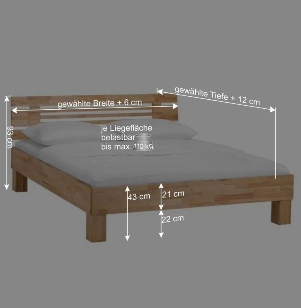 Wohnen Betten|Betten*Doppelbett Kombi Zeremonia mit zwei Nachtkommoden (dreiteilig)