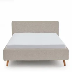 Wohnen Doppelbett mit Bettkasten in Beige Webplüsch - Samuele