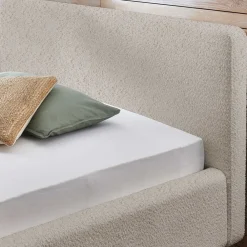 Wohnen Doppelbett mit Bettkasten in Beige Webplüsch - Samuele