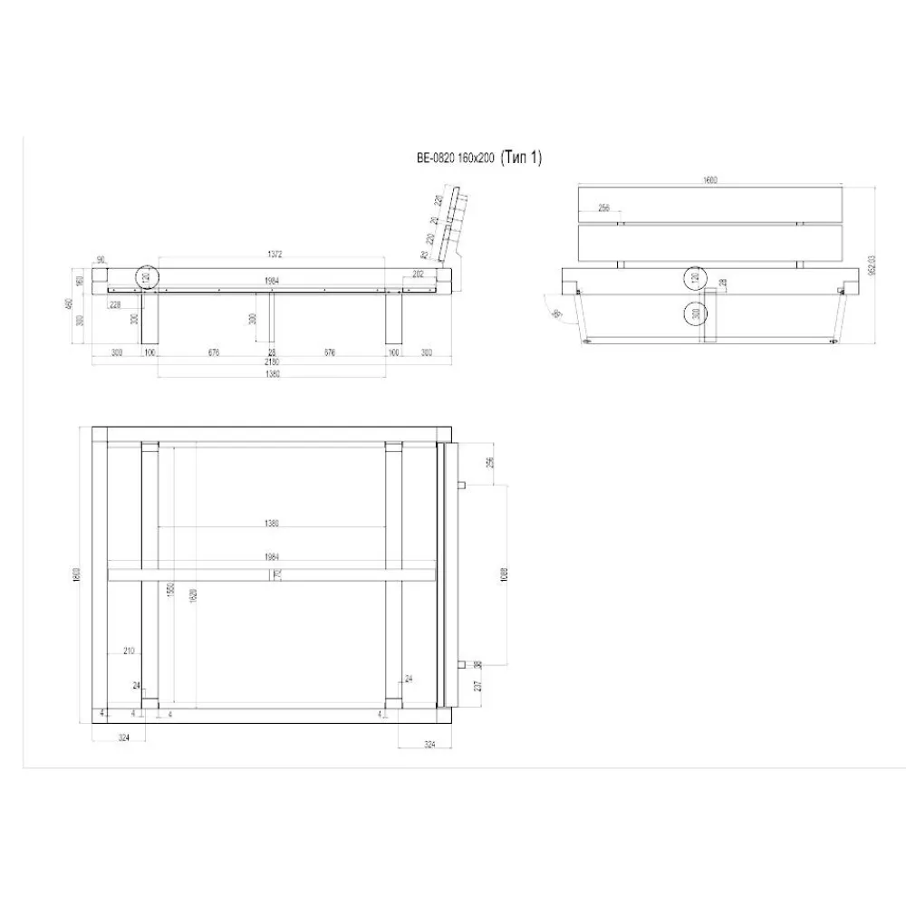 Wohnen Doppelbett mit Kufengestell aus Holz - Kalastania