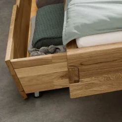 Wohnen Naturholzmöbel|Betten*Doppelbett mit Nachtkonsolen Set - Aryvano (dreiteilig)