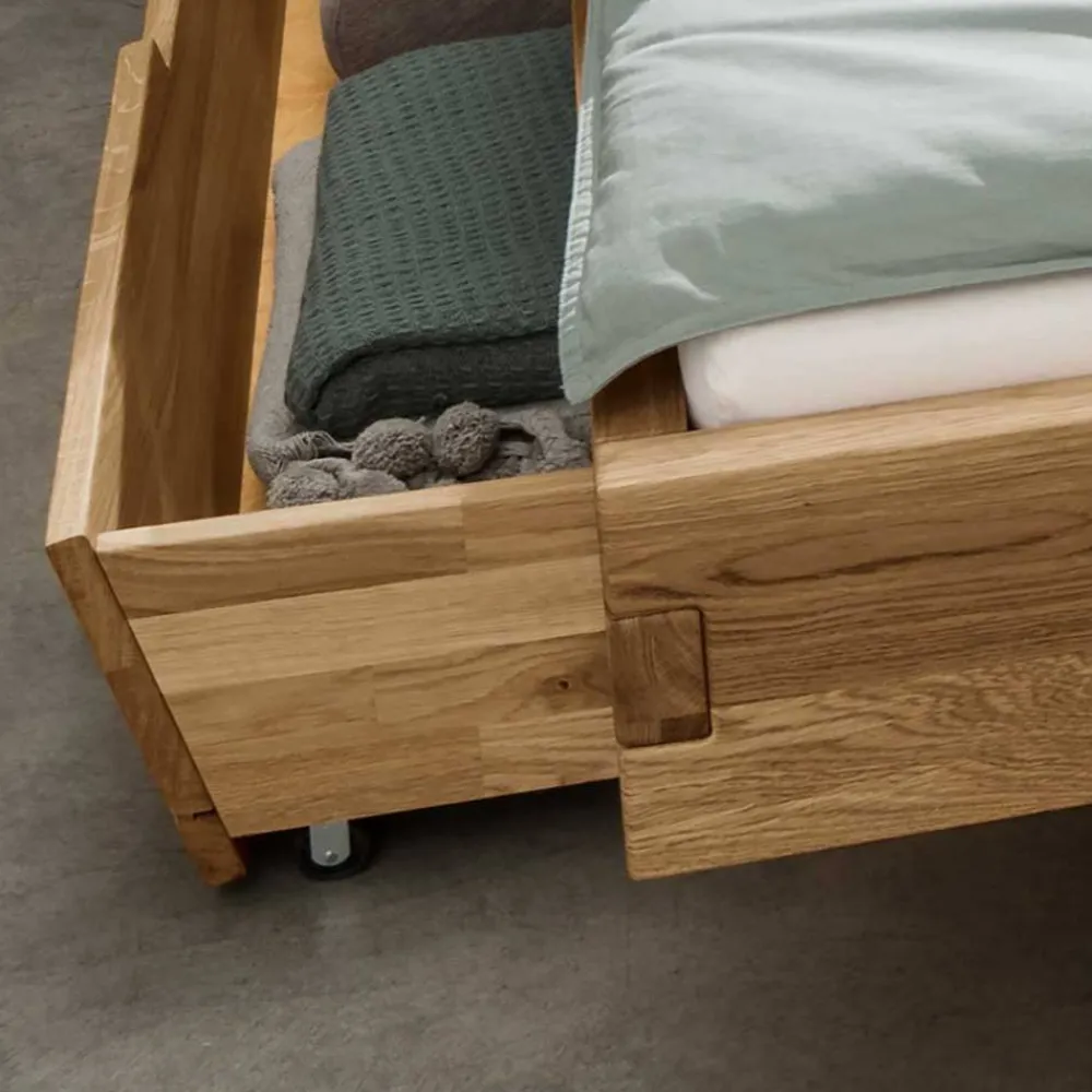 Wohnen Naturholzmöbel|Betten*Doppelbett mit Nachtkonsolen Set - Aryvano (dreiteilig)