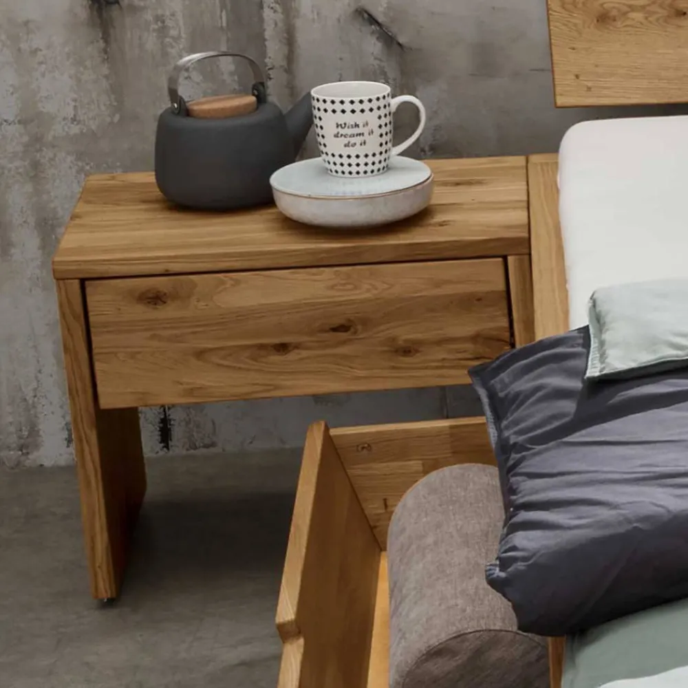 Wohnen Naturholzmöbel|Betten*Doppelbett mit Nachtkonsolen Set - Aryvano (dreiteilig)