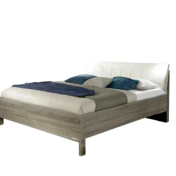 Wohnen Doppelbett Symonya mit Polsterkopfteil in Creme