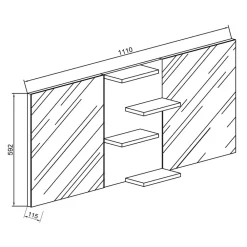 Wohnen Doppelter Badspiegel mit Regal in Weiß - Ynvinata