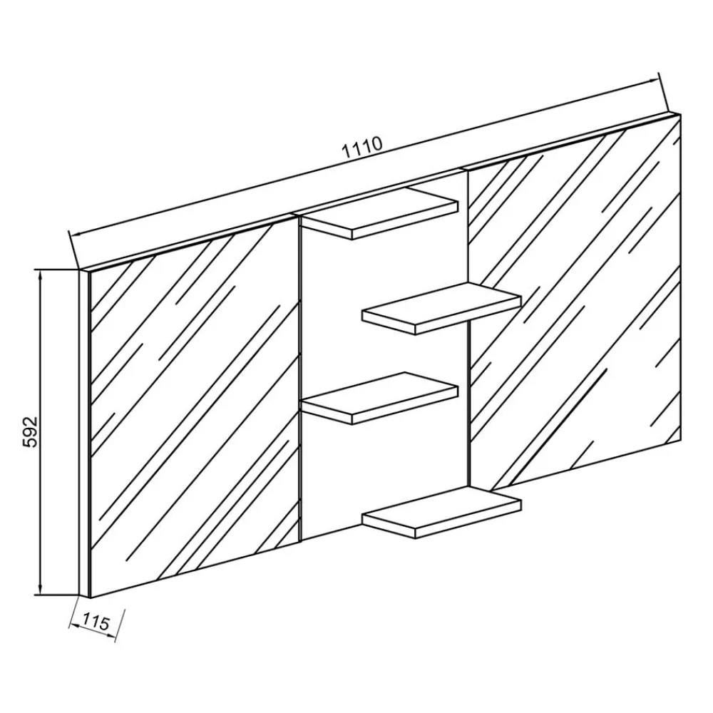 Wohnen Doppelter Badspiegel mit Regal in Weiß - Ynvinata