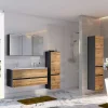 Wohnen Badezimmer Komplett*Doppelter Waschplatz & Badschränke - Endely (vierteilig)