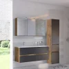 Wohnen Badezimmer Komplett*Doppelter Waschtisch mit Spiegelschrank - Athrin (dreiteilig)