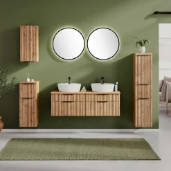 Wohnen Doppelter Waschtisch mit vier Schubladen - Crystoga