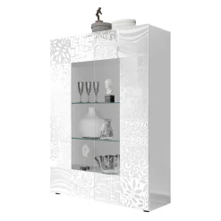 Wohnen Esszimmer-Vitrinen|Vitrinen*Doppeltür Designvitrine in Weiß - Vascaub