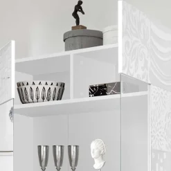 Wohnen Esszimmer-Vitrinen|Vitrinen*Doppeltür Designvitrine in Weiß - Vascaub