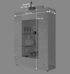 Wohnen Esszimmer-Vitrinen|Vitrinen*Doppeltür Designvitrine in Weiß - Vascaub
