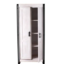 Wohnen Garderobenschränke*Doppeltür Schrank in Weiß & Schwarz - Crenada