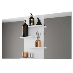 Wohnen Doppel-Waschbecken Waschtisch in Weiß - Matsu (zweiteilig)