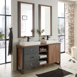 Wohnen Doppel-Waschplatz & zwei Spiegel - Forawas (dreiteilig)