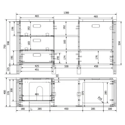 Wohnen Doppel-Waschplatz & zwei Spiegel - Forawas (dreiteilig)