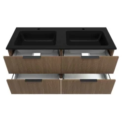 Wohnen Badezimmer Komplett*Doppel-Waschplatz mit Lichtspiegeln Set - Ucaida (dreiteilig)