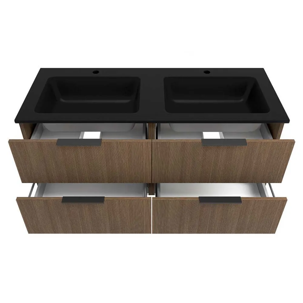 Wohnen Badezimmer Komplett*Doppel-Waschplatz mit Lichtspiegeln Set - Ucaida (dreiteilig)