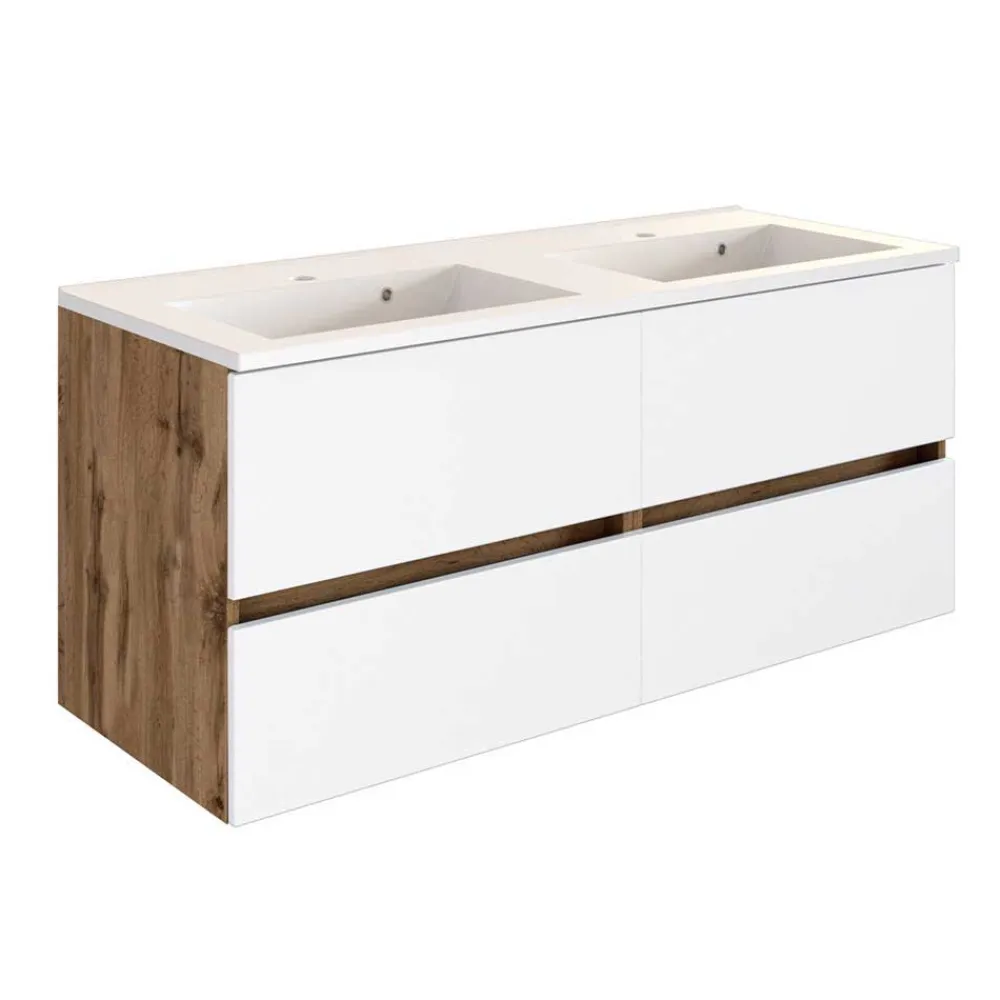 Wohnen Doppel-Waschtisch & Bad Schränke - Maklesa I (dreiteilig)