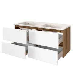Wohnen Doppel-Waschtisch & Bad Schränke - Maklesa I (dreiteilig)