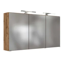 Wohnen Doppel-Waschtisch & LED Spiegelschrank - Athrin (zweiteilig)