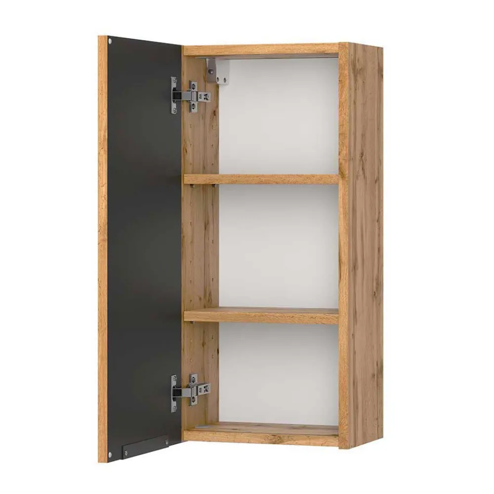 Wohnen Doppel-Waschtisch & Lichtspiegel & Oberschrank - Crystoga (vierteilig)