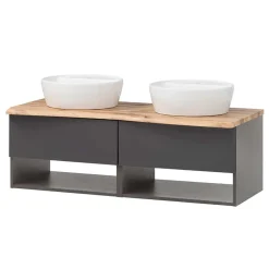 Wohnen Waschtisch|Waschbeckenunterschränke*Doppel-Waschtisch für die Wandmontage - Breznia