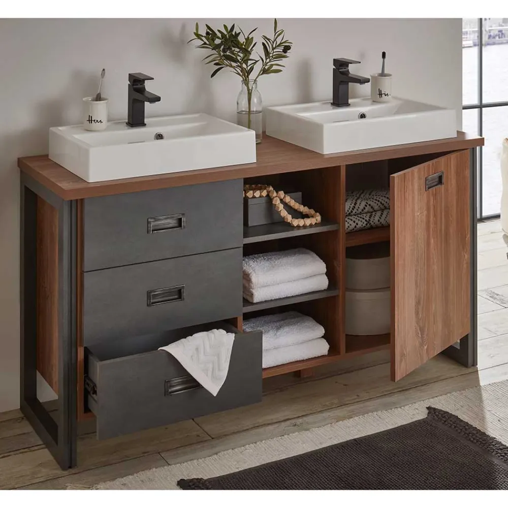 Wohnen Doppelwaschtisch mit zwei Aufsatzwaschbecken - Forawas