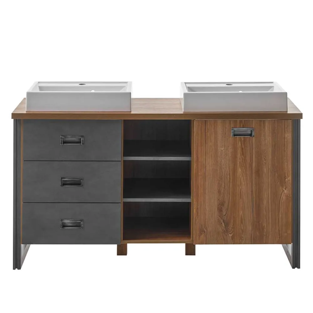 Wohnen Doppelwaschtisch mit zwei Aufsatzwaschbecken - Forawas