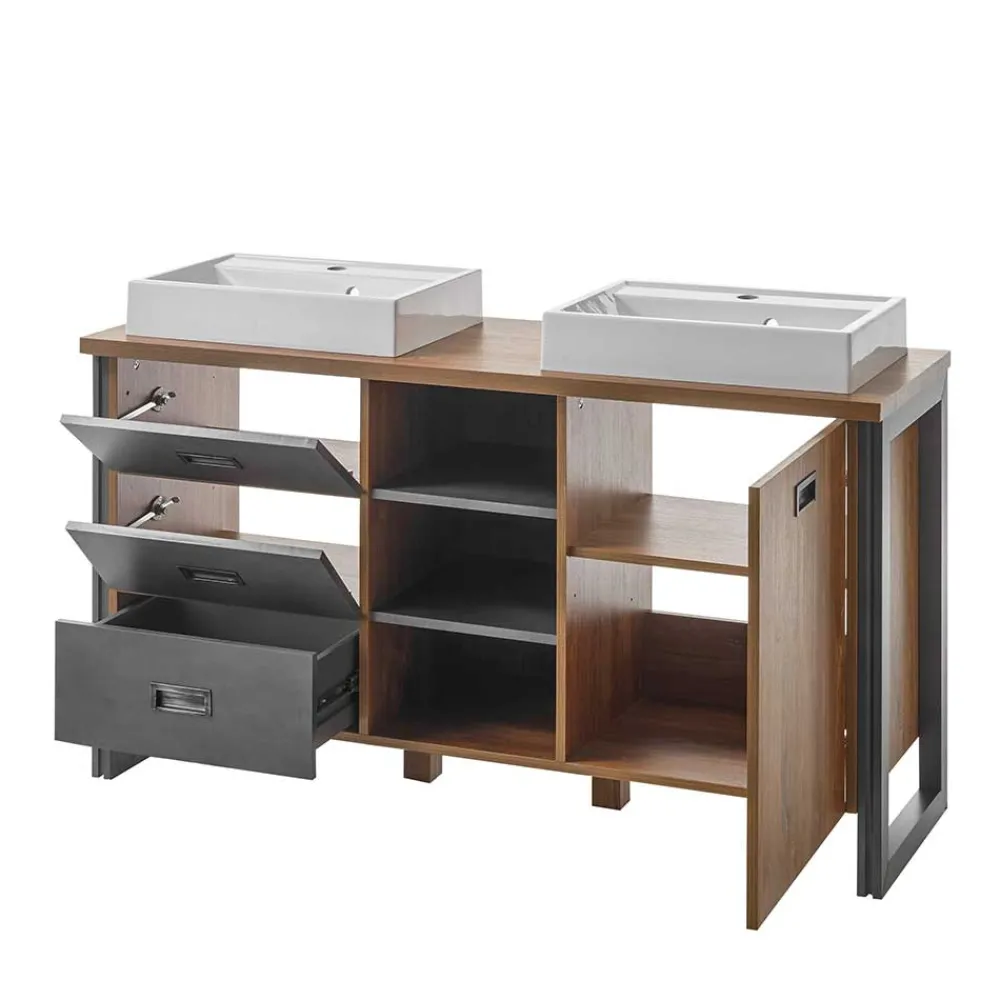 Wohnen Doppelwaschtisch mit zwei Aufsatzwaschbecken - Forawas