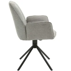 Wohnen Küchenstühle|Esszimmerstühle*Drehbare Armlehnen-Stühle in Grau - Satyno (2er Set)