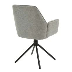 Wohnen Küchenstühle|Esszimmerstühle*Drehbare Armlehnen-Stühle in Grau - Satyno (2er Set)