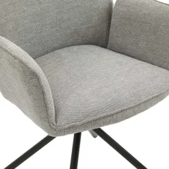 Wohnen Küchenstühle|Esszimmerstühle*Drehbare Armlehnen-Stühle in Grau - Satyno (2er Set)