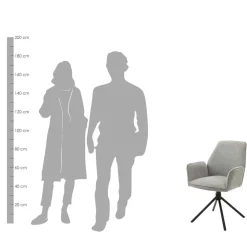 Wohnen Küchenstühle|Esszimmerstühle*Drehbare Armlehnen-Stühle in Grau - Satyno (2er Set)