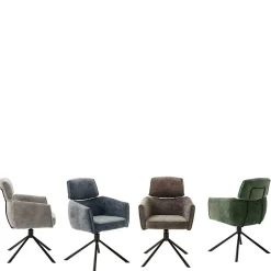 Wohnen Küchenstühle|Esszimmerstühle*Drehbare Esszimmerstühle in Oliv Grün - Unkorian (2er Set)