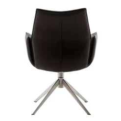 Wohnen Drehbare Tischsessel aus Echtleder - Cascaya (2er Set)