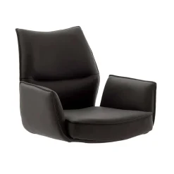 Wohnen Drehbare Tischsessel aus Echtleder - Cascaya (2er Set)