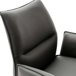 Wohnen Drehbare Tischsessel aus Echtleder - Cascaya (2er Set)